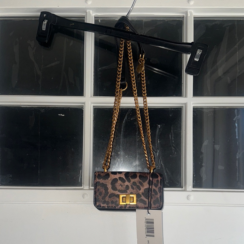 Steve Madden Leopard Mini Bag with Gold Chain